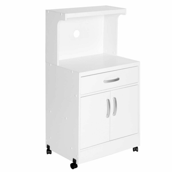 Better Home 16 x 45 x 23.5 in. Shelby Kitchen Wooden Microwave Cart, White 616859964433